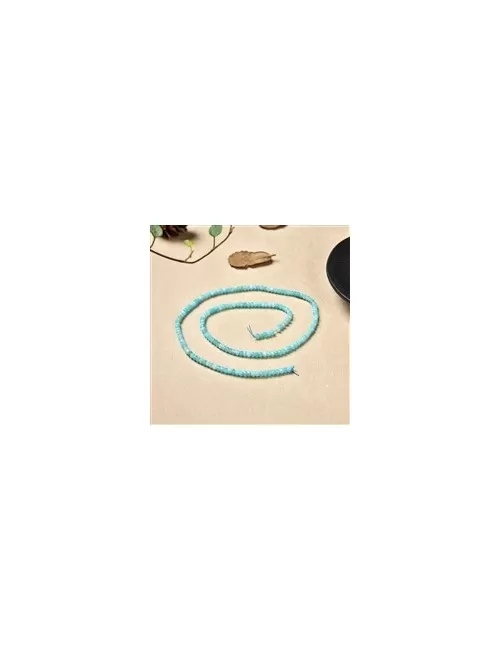 Heilstein & Edelstein-Strang - Button, Amazonit (hell) extra, facettiert, 03 x 05mm