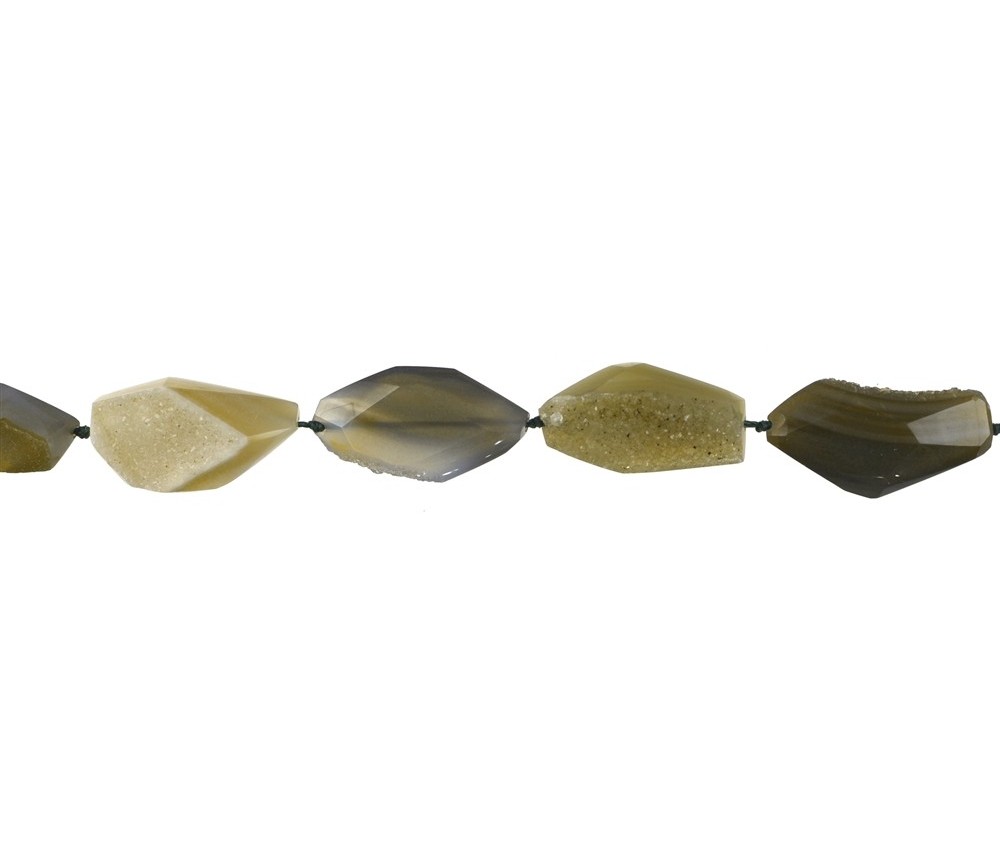Heilstein & Edelstein-Strang - Nuggets, Achat (Drusy), facettiert, 16-25mm