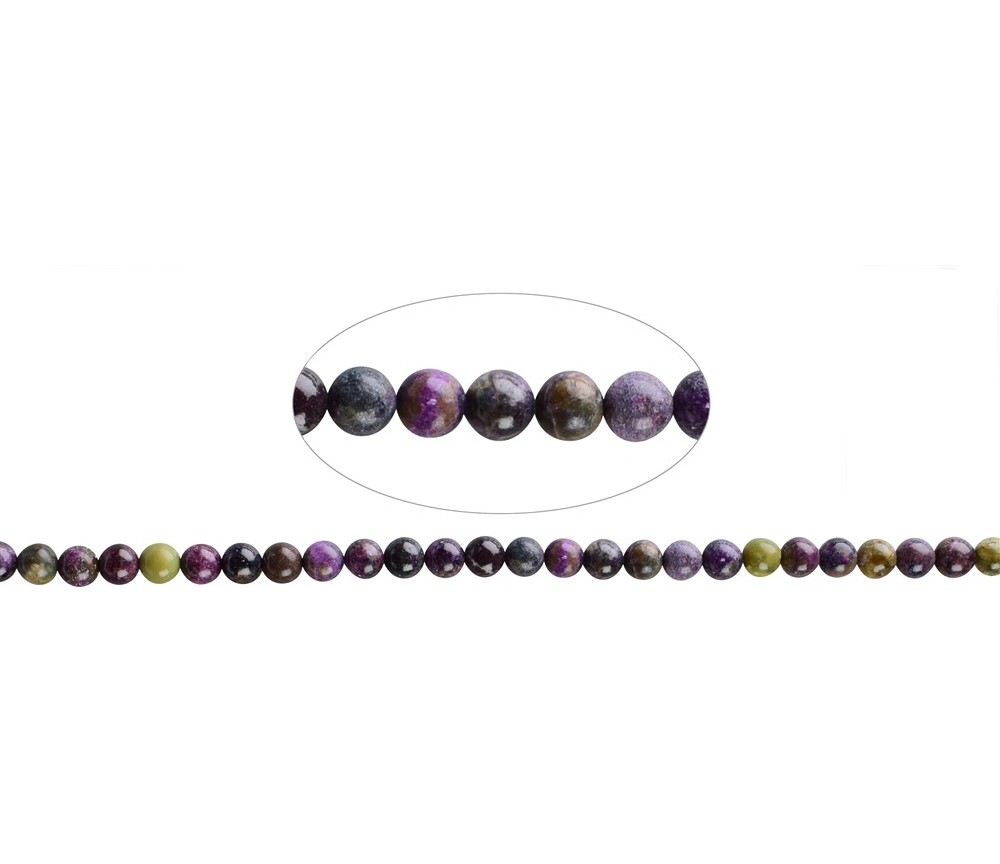 Heilstein & Edelstein-Strang - Kugeln, Stichtit in Matrix, 09-09,5mm