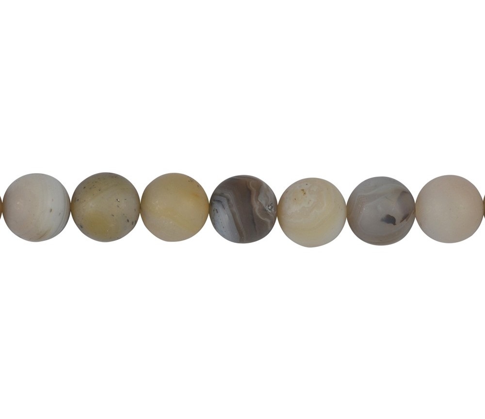 Heilstein & Edelstein-Strang - Kugeln, Achat (Montana-Achat) matt, 14mm (38cm)