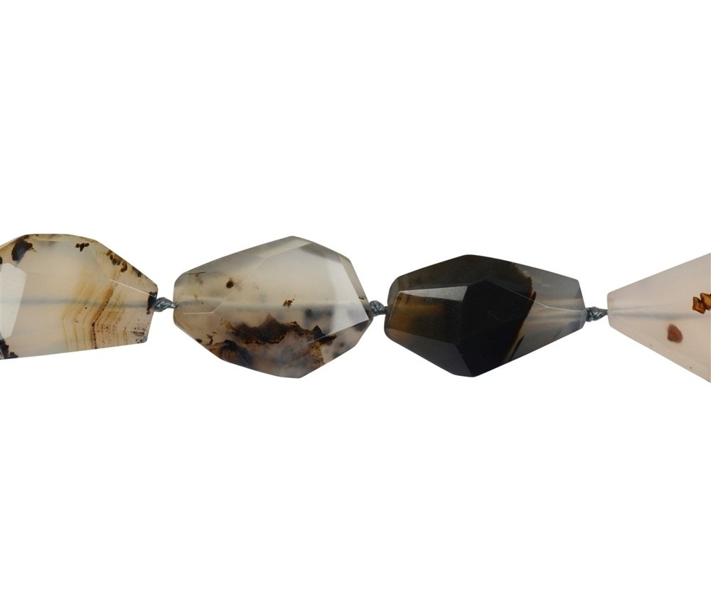 Heilstein & Edelstein-Strang - Nuggets, Achat (Montana-Achat), grob facettiert, 18-23 x 13-15cm