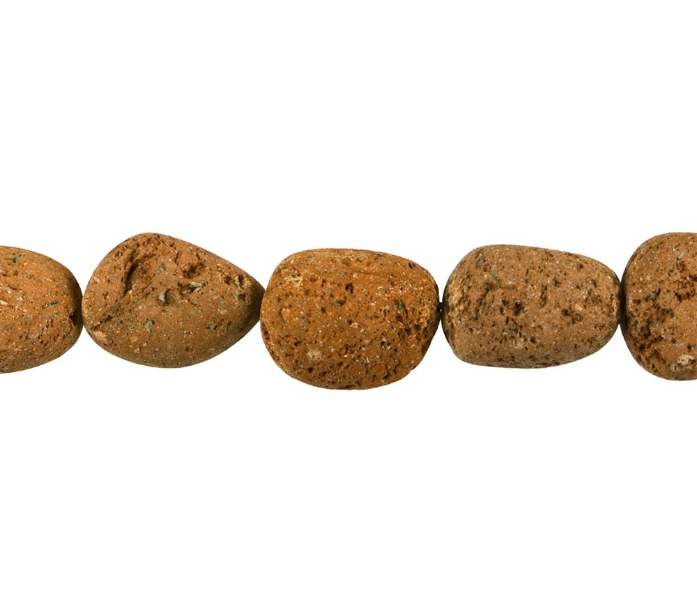 Heilstein & Edelstein-Strang - Nuggets, Lava (braun), 20mm