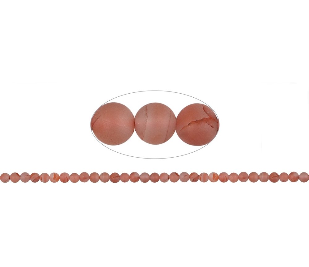 Heilstein & Edelstein-Strang - Kugeln, Blutchalcedon (natur), matt, 05 – 06mm