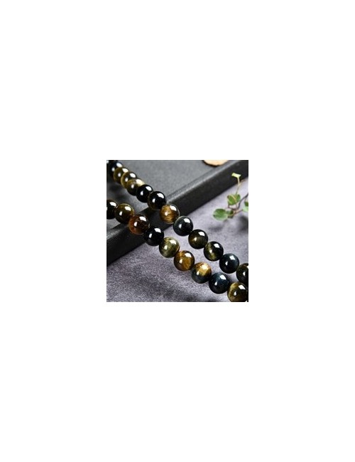 Heilstein & Edelstein-Strang - Kugeln, Tigerauge (Mix), 08mm