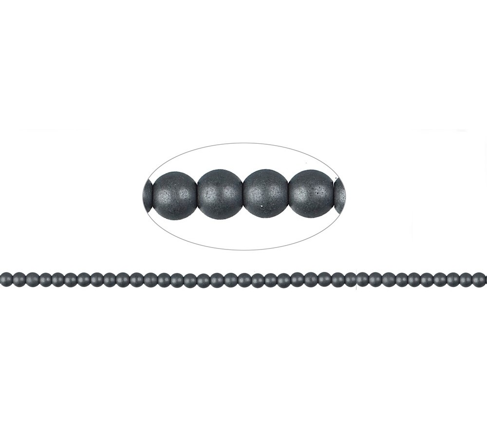 Heilstein & Edelstein-Strang - Kugeln, Hämatin, 04mm, matt