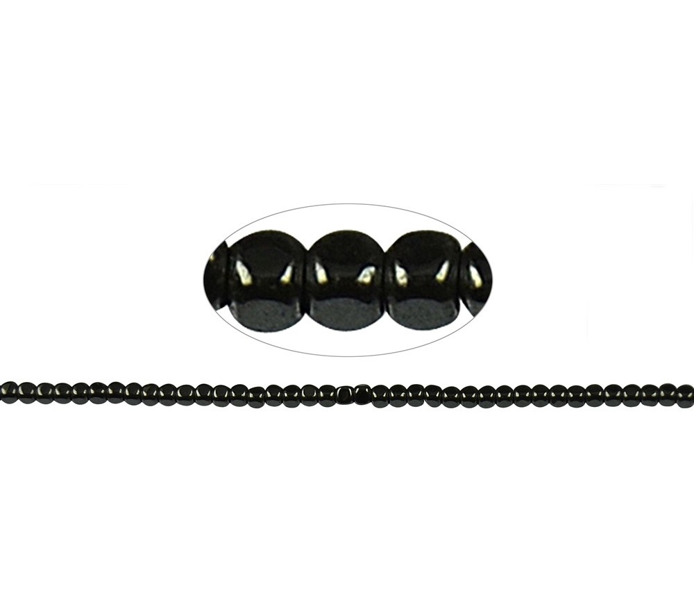 Heilstein & Edelstein-Strang - Würfel gerundet, Hämatin, 03 x 03mm