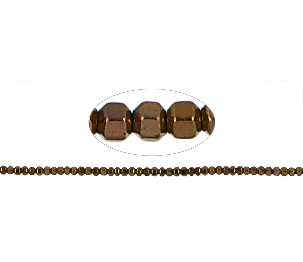 Heilstein & Edelstein-Strang - Hexagon, Hämatin braun (gef.), 02mm