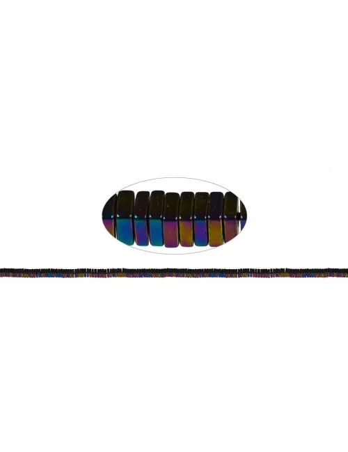 Heilstein & Edelstein-Strang - Quadrat, Hämatin bunt (gef.), 03 x 03mm
