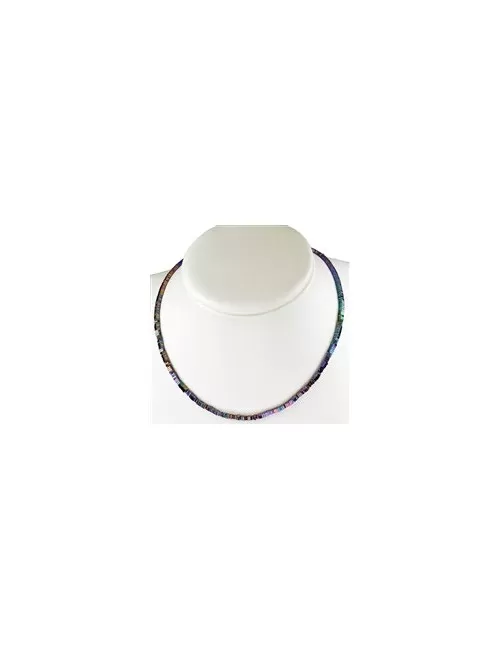Heilstein & Edelstein-Strang - Quadrat, Hämatin bunt (gef.), 03 x 03mm