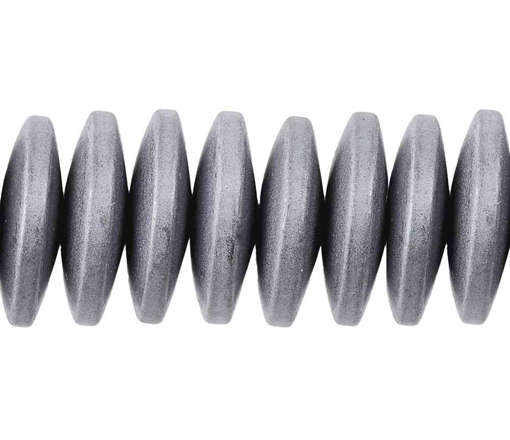 Heilstein & Edelstein-Strang - Button, Hämatin silber (gef.) matt, 03 x 12mm