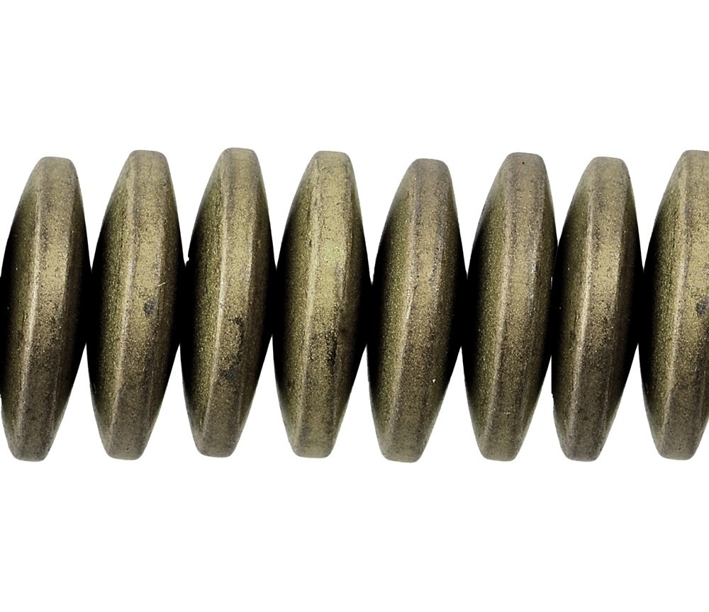 Heilstein & Edelstein-Strang - Button, Hämatin gold (gef.) matt, 03 x 12mm