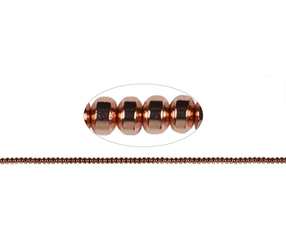 Heilstein & Edelstein-Strang - Button, Hämatin rosegold  (gef.), 02 x 04mm