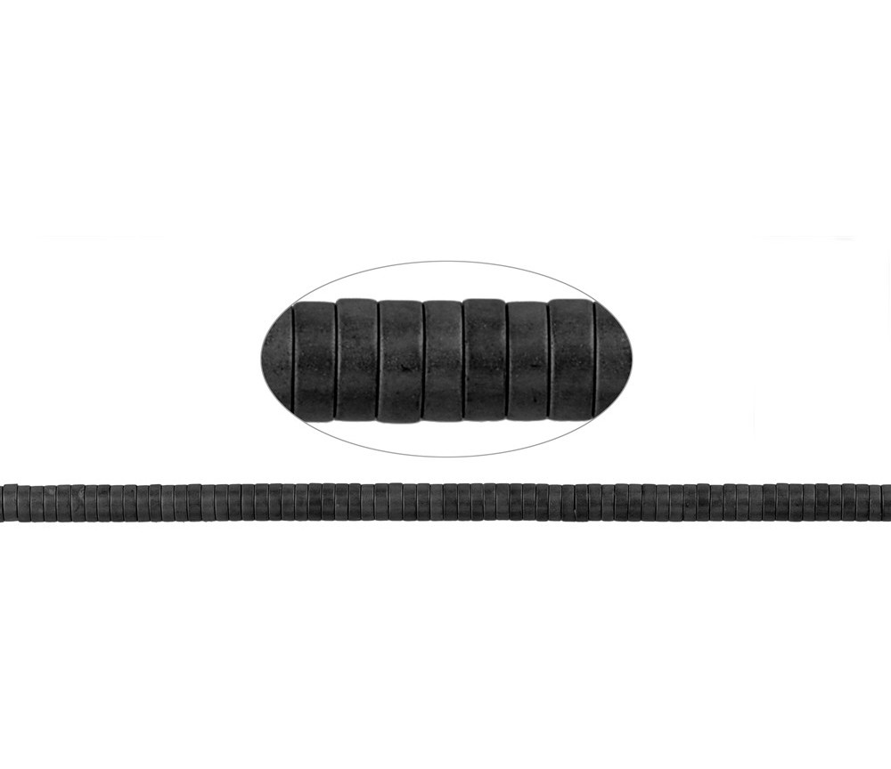 Heilstein & Edelstein-Strang - Zylinder (Heisihi), Hämatin matt, 01 x 03mm
