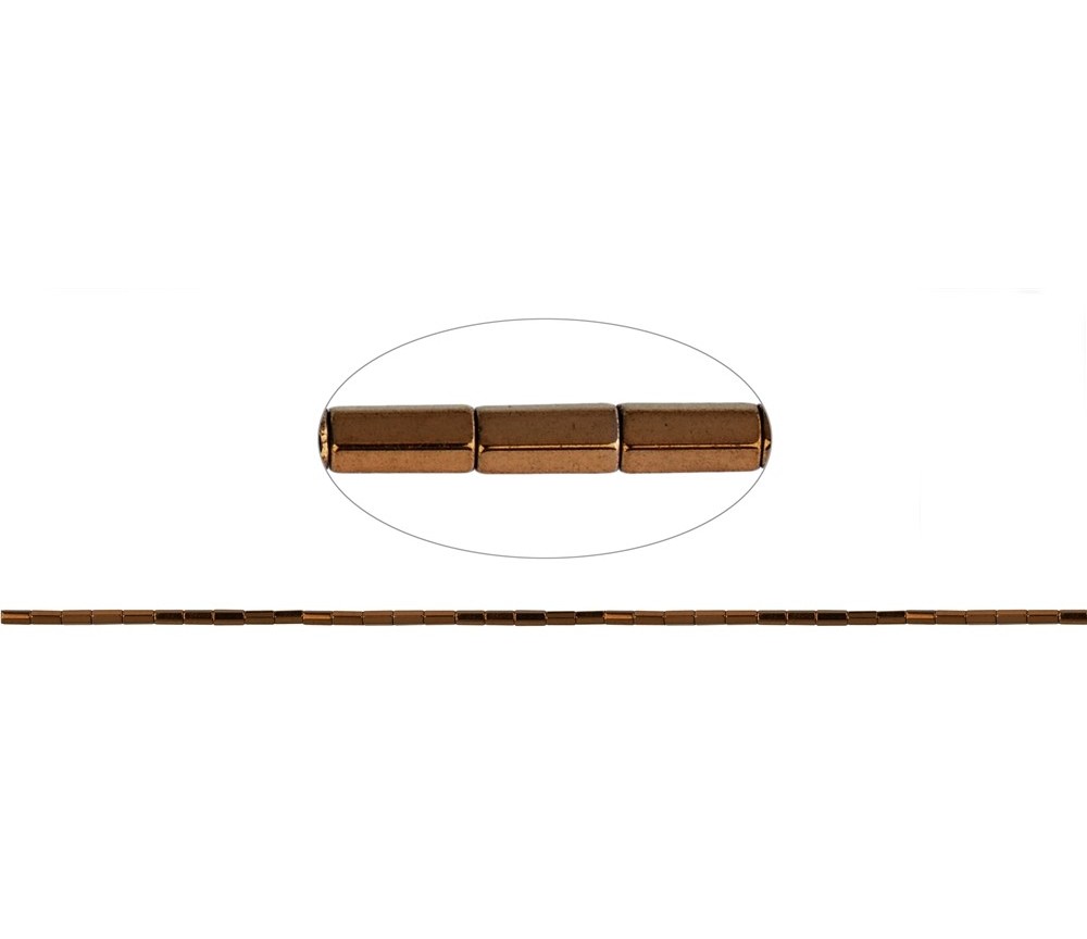 Heilstein & Edelstein-Strang - Zylinder facettiert, Hämatin braun (gef.), 04 x 02mm