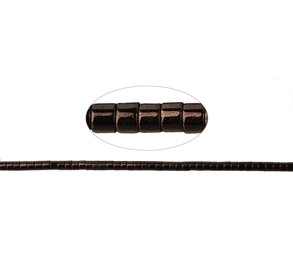 Heilstein & Edelstein-Strang - Zylinder (Heisihi), Hämatin coffee (gef.), 01 x 01mm