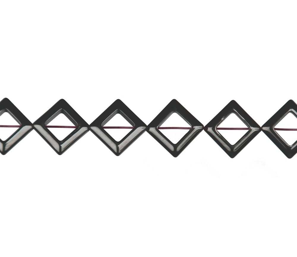Heilstein & Edelstein-Strang - Rahmen, Hämatin, 13 x 13mm