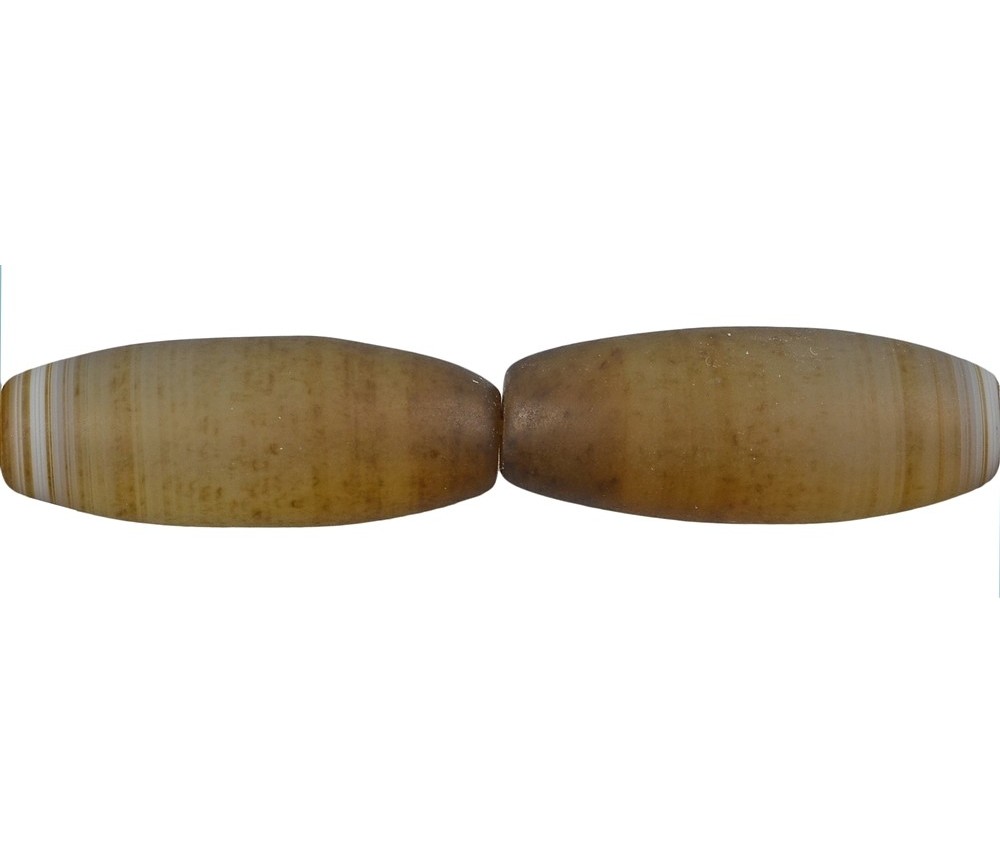 Heilstein & Edelstein-Strang - Spindel, Achat braun (gef.), matt, 30 x 10-14mm