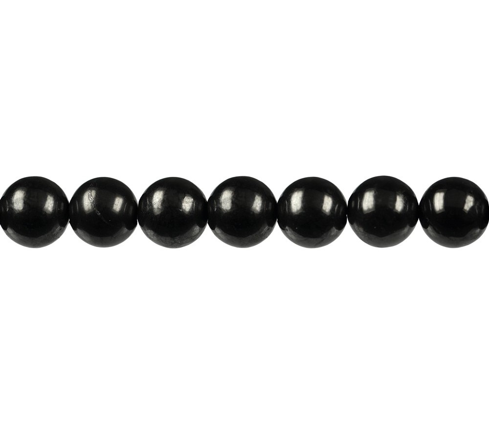 Heilstein & Edelstein-Strang - Kugeln, Schungit (stab.), 10mm