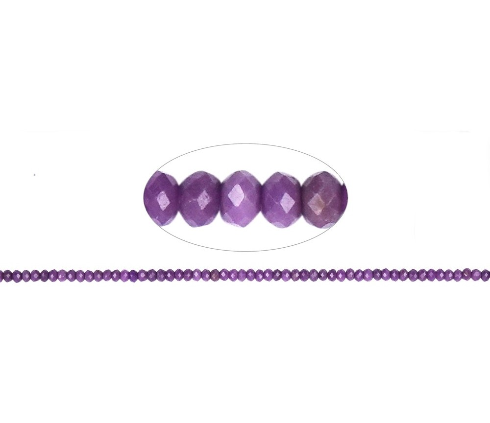 Heilstein & Edelstein-Strang - Button, Phosphosiderit, facettiert, 02 x 03mm