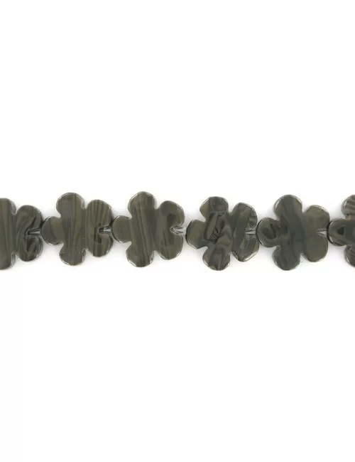Heilstein & Edelstein-Strang - Blüte, Bänderkalk braun, 20mm