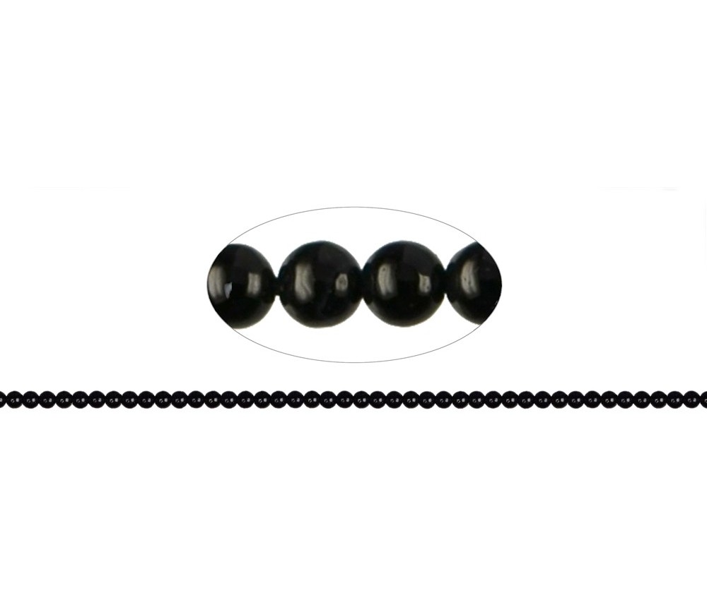 Heilstein & Edelstein-Strang - Kugeln, Spinell (schwarz), 01,75mm