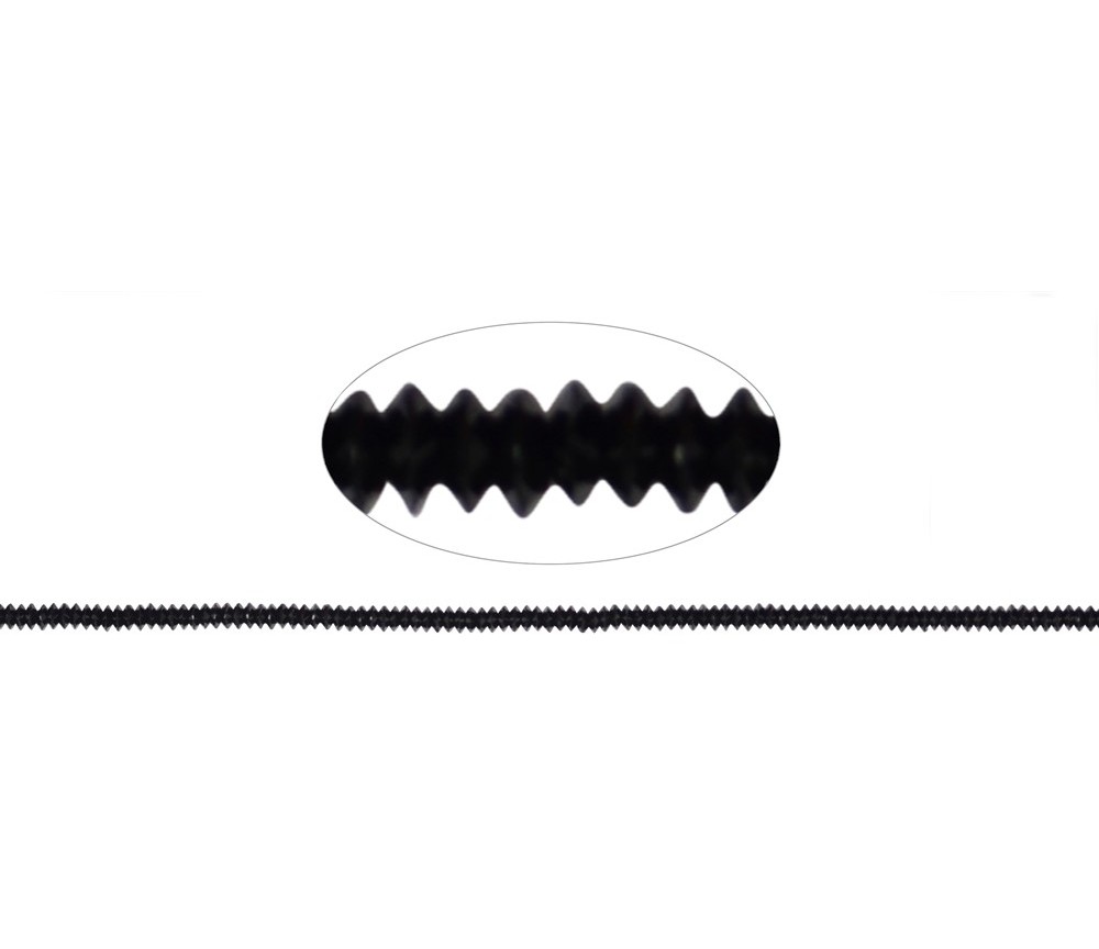 Heilstein & Edelstein-Strang - Button, Spinell (schwarz) AA+, facettiert, 01 x 03mm (33cm)