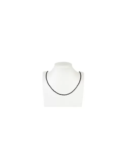 Heilstein & Edelstein-Strang - Scheibe/Coin, Spinell (schwarz), facettiert, 04 x 02mm (39cm)
