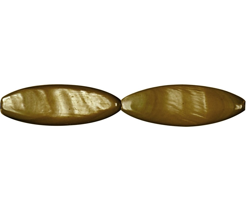 Heilstein & Edelstein-Strang - Navette, Perlmutt gold (gef.), 30 x 10mm