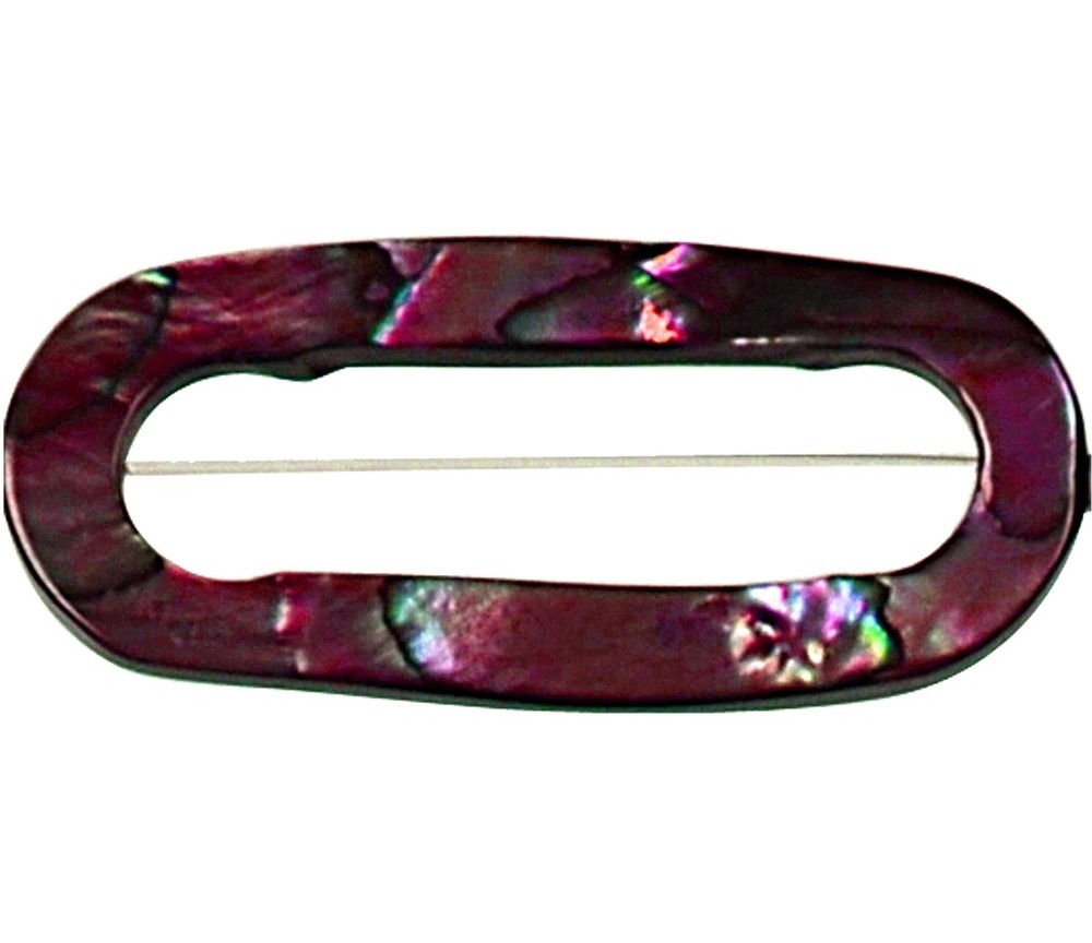 Heilstein & Edelstein-Strang - Rahmen oval, Perlmutt himbeerrot (gef.), 40 x 27mm