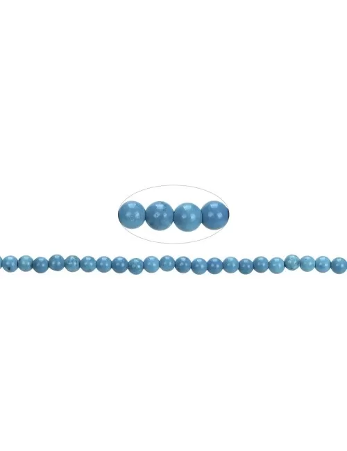 Heilstein & Edelstein-Strang - Kugeln, Turquenit (Magnesit gefärbt), 04mm
