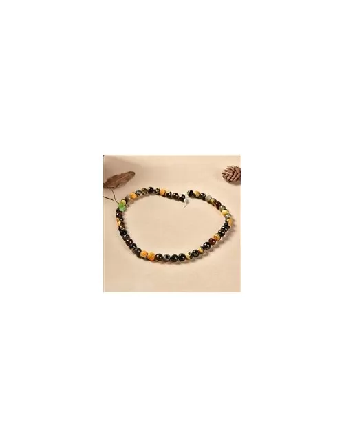 Heilstein & Edelstein-Strang - Kugeln, Achat (Sunset) orange (gef.), facettiert, 08mm