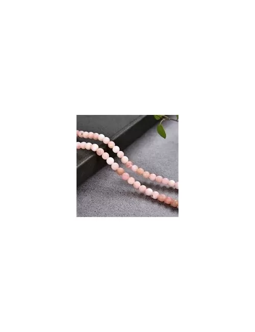 Heilstein & Edelstein-Strang - Kugeln, Andenopal (pink), matt, 04mm