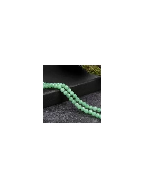 Heilstein & Edelstein-Strang - Kugeln, Chrysopal, facettiert, 04mm