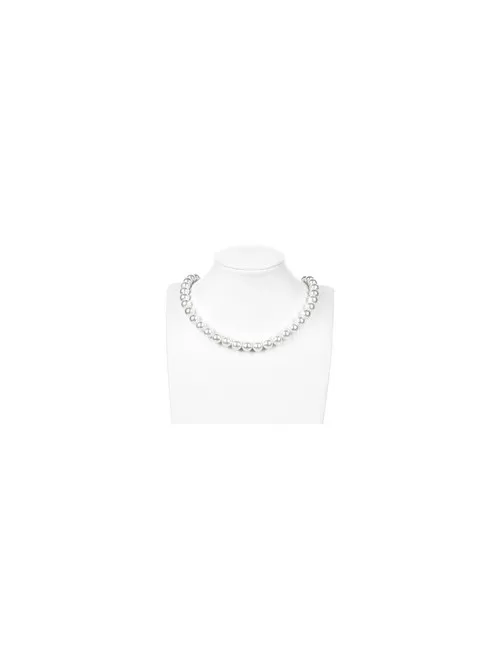 Heilstein & Edelstein-Strang - Kugeln, Muschelkernperlen weiß, 10mm