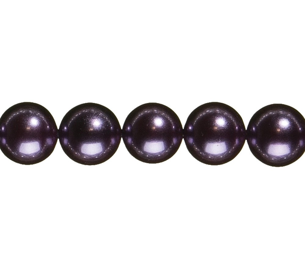 Heilstein & Edelstein-Strang - Kugeln, Muschelkernperlen violett, 14mm