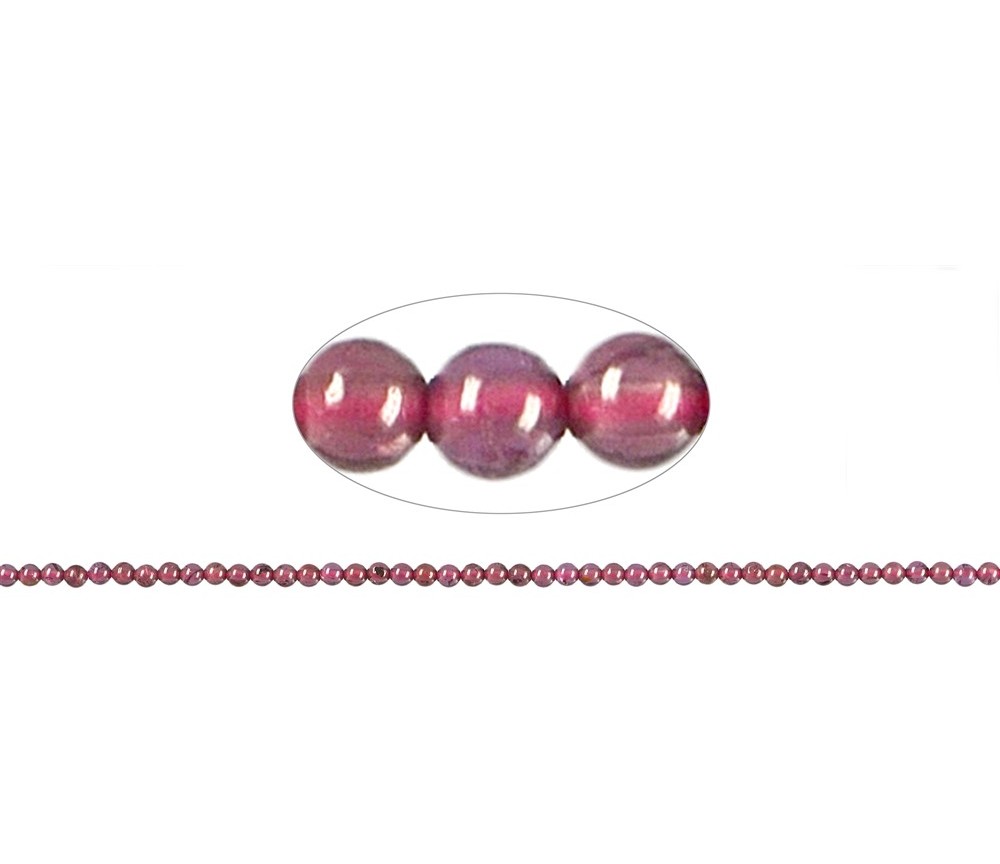 Heilstein & Edelstein-Strang - Kugeln, Granat (Rhodolith) A+/A, 01,75mm