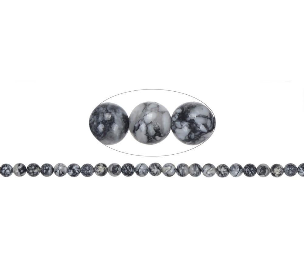 Heilstein & Edelstein-Strang - Kugeln, Pinolith, 08 - 09mm