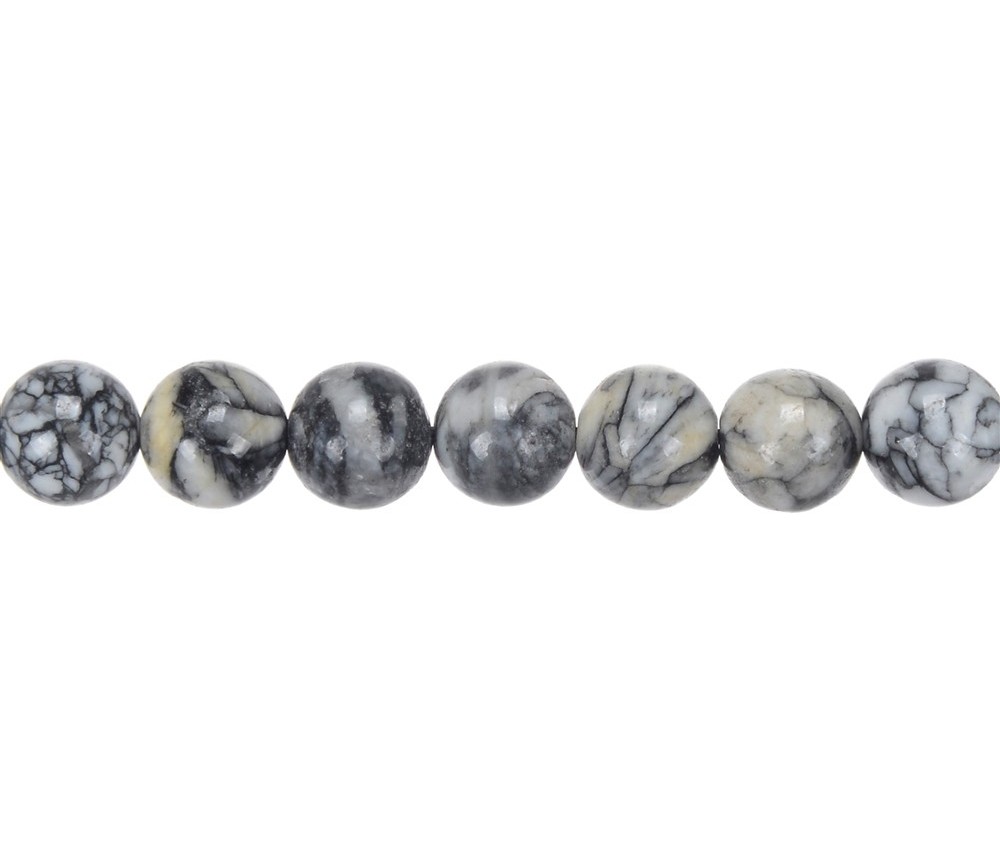 Heilstein & Edelstein-Strang - Kugeln, Pinolith, 10 - 11mm