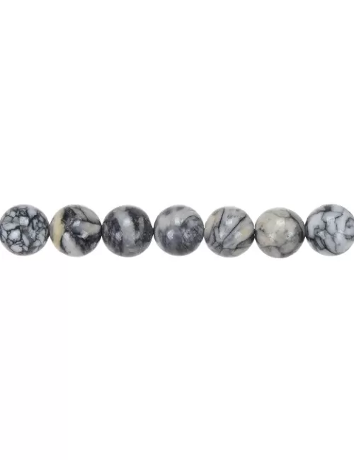 Heilstein & Edelstein-Strang - Kugeln, Pinolith, 10 - 11mm