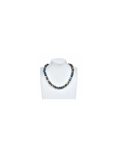 Heilstein & Edelstein-Strang - Kugeln, Tigerauge (weiß, gelb, blau), 10mm