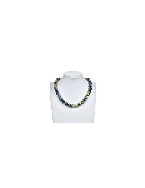Heilstein & Edelstein-Strang - Kugeln, Tigerauge (weiß, gelb, blau), 12mm
