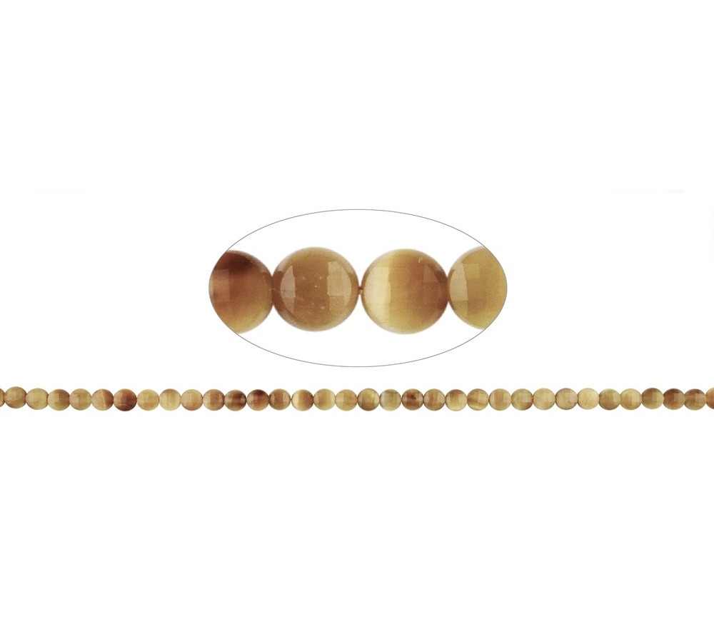 Heilstein & Edelstein-Strang - Coin, Tigerauge (gelb), facettiert, 06 x 04mm (38cm)