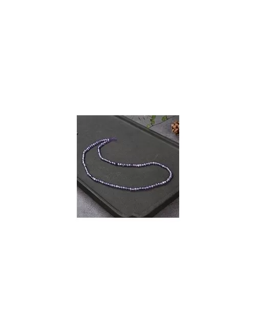 Heilstein & Edelstein-Strang - Kugeln, Cubic Zirkonia violett (synt.), facettiert, 02,0mm (38cm)