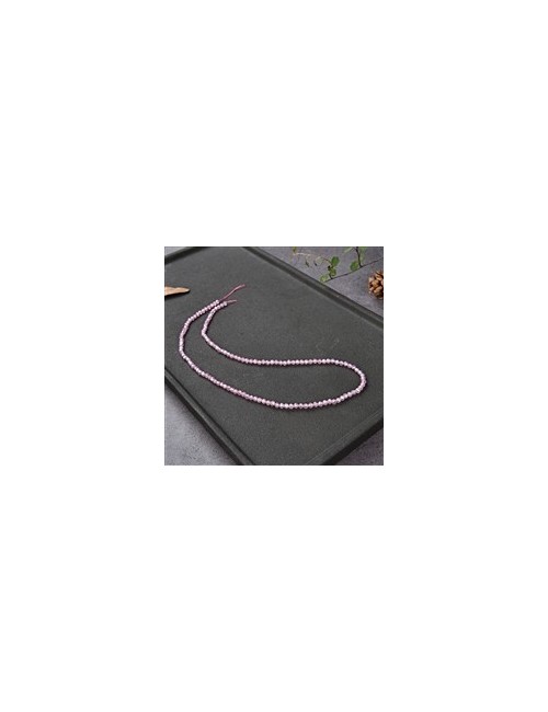 Heilstein & Edelstein-Strang - Kugeln, Cubic Zirkonia pink (synt.), facettiert, 03mm (38cm)