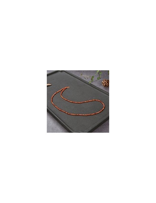 Heilstein & Edelstein-Strang - Kugeln, Cubic Zirkonia orange (synt.), facettiert, 03mm (38cm)