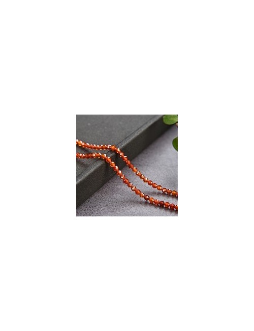 Heilstein & Edelstein-Strang - Kugeln, Cubic Zirkonia orange (synt.), facettiert, 03mm (38cm)
