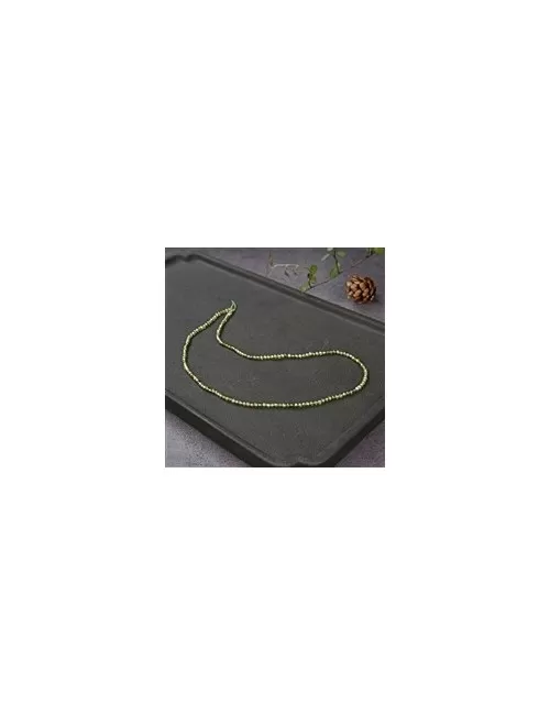 Heilstein & Edelstein-Strang - Kugeln, Cubic Zirkonia grün (synt.), facettiert, 03mm (38cm)