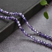 Heilstein & Edelstein-Strang - Kugeln, Cubic Zirkonia violett (synt.), facettiert, 03mm (38cm)