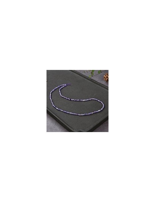 Heilstein & Edelstein-Strang - Kugeln, Cubic Zirkonia violett (synt.), facettiert, 03mm (38cm)