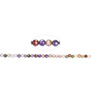 Heilstein & Edelstein-Strang - Kugeln, Cubic Zirkonia bunt (synt.), facettiert, 03mm (38cm)